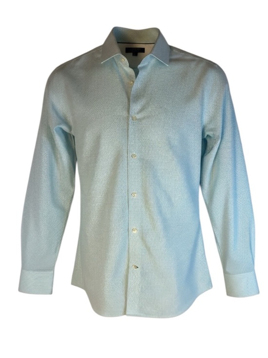 Banana Republic Other - Banana Republic Non-Iron Slim Fit Aqua Graph Check Shirt - Size Large Cotton